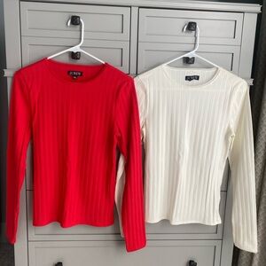 J. Crew Vibrant Red Ribbed Top